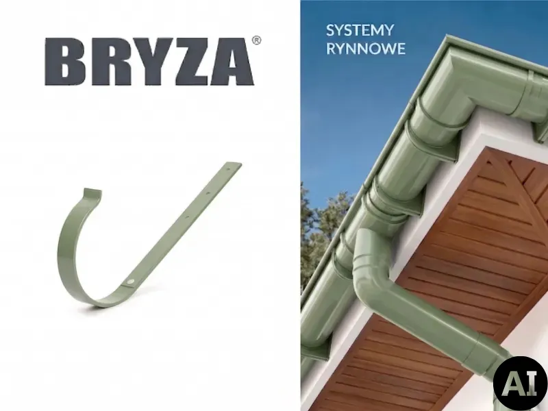 bryza systemy rynnowe pvc uchwyt metalowy prosty zielony
