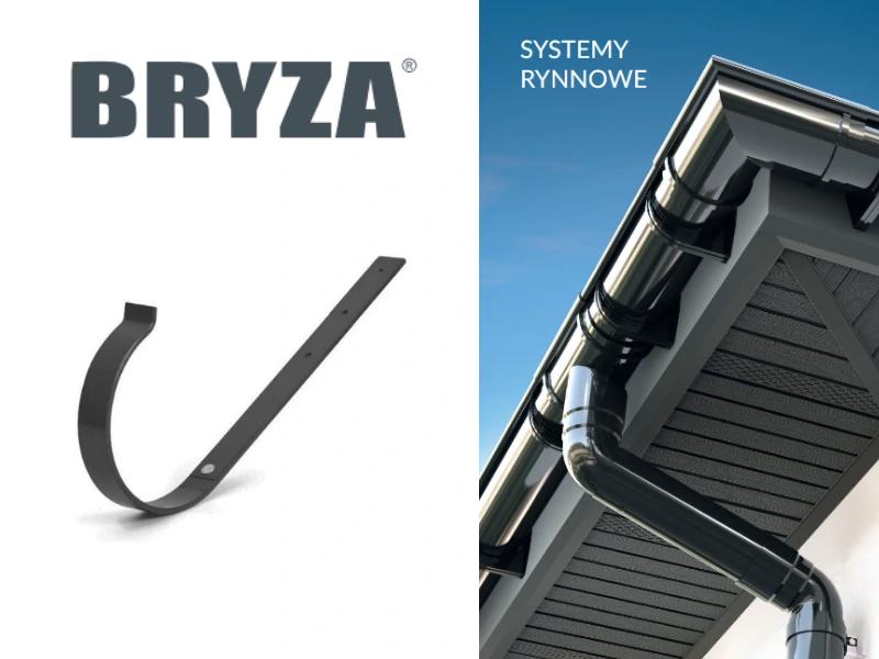bryza system pvc grafitowy uchwyt metalowy prosty 125 mm