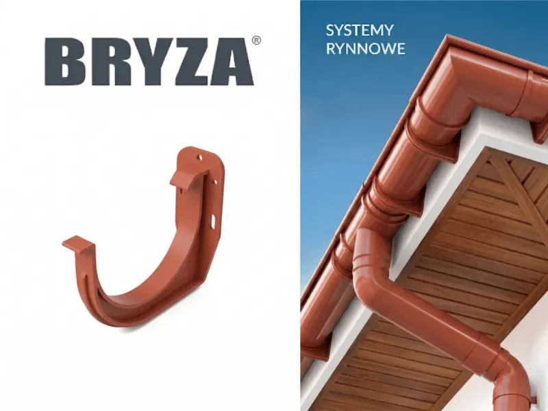 bryza systemy rynnowe pvc uchwyt rynnowy doczołowy ceglasty