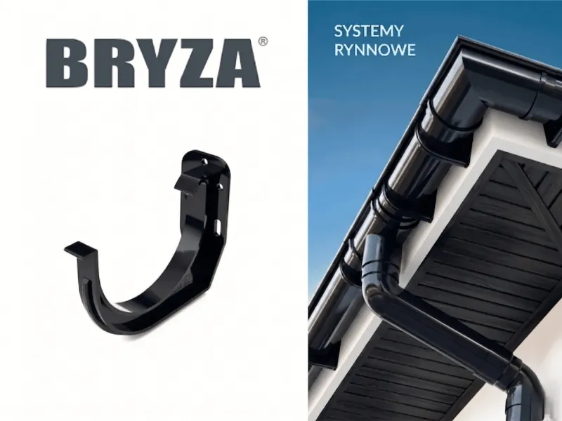 bryza systemy rynnowe pvc uchwyt doczołowy czarny