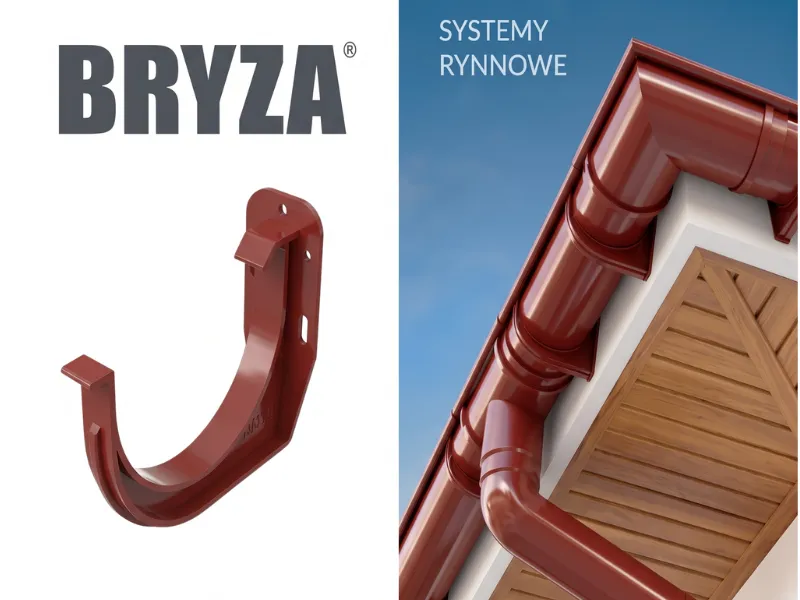 bryza systemy rynnowe pvc uchwyt rynnowy doczołowy czerwony 