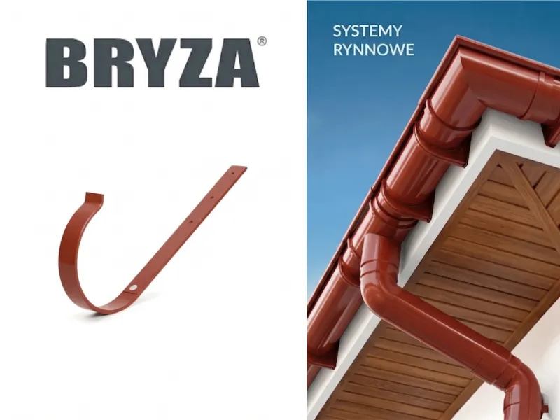 bryza systemy rynnowe pvc uchwyt rynnowy prosty czerwony