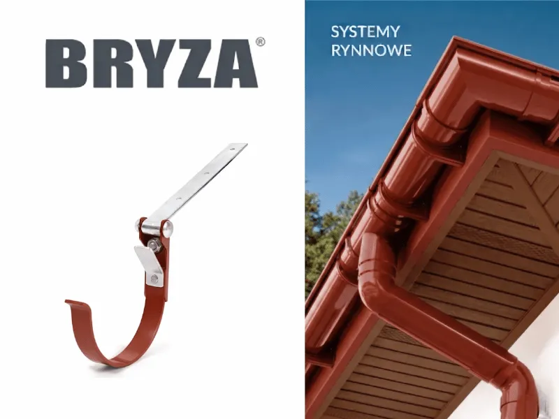 bryza systemy rynnowe pvc uchwyt rynnowy metalowy regulowany cegła