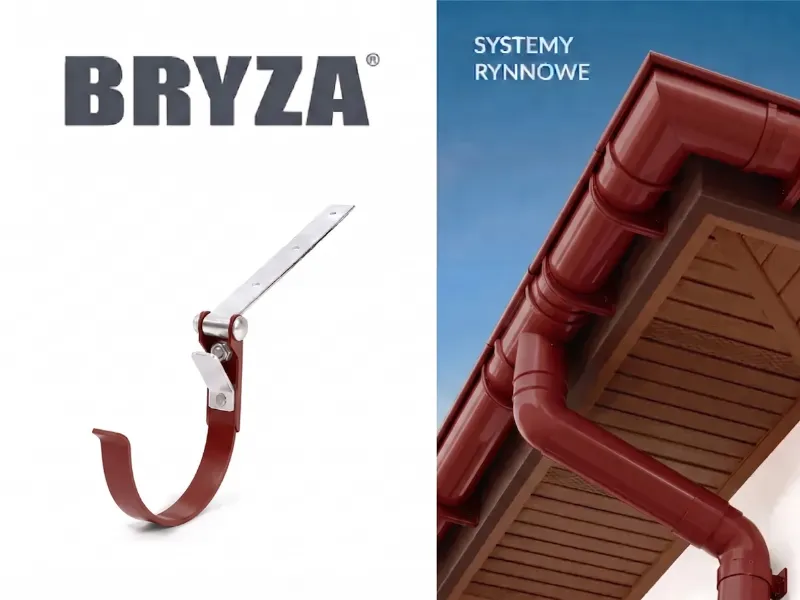 bryza systemy rynnowe pvc uchwyt rynnowy metalowy regulowany czerwony