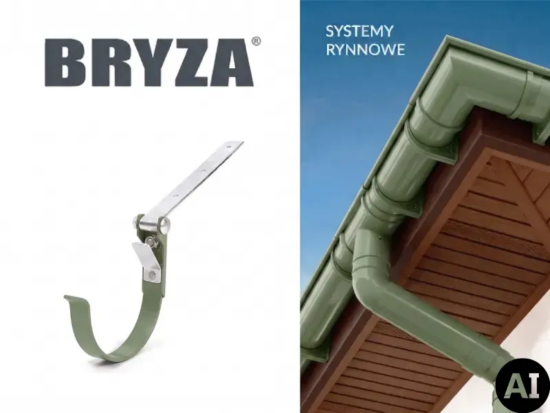 bryza systemy rynnowe pvc uchwyt metalowy regulowany zielony