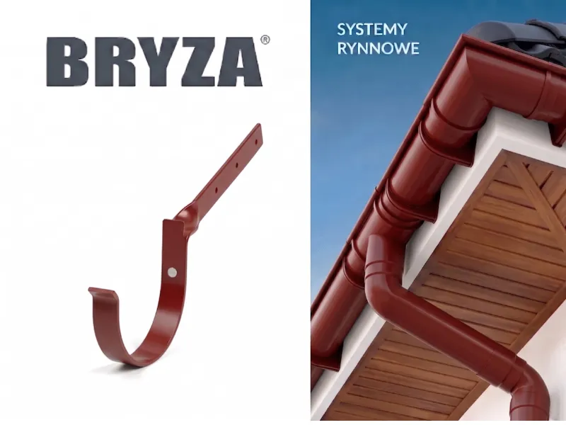 bryza systemy rynnowe pvc uchwyt metalowy skręcony czerwony