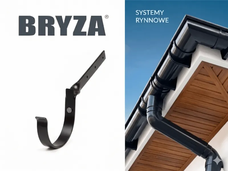 bryza systemy rynnowe pvc uchwyt metalowy skręcony czarny