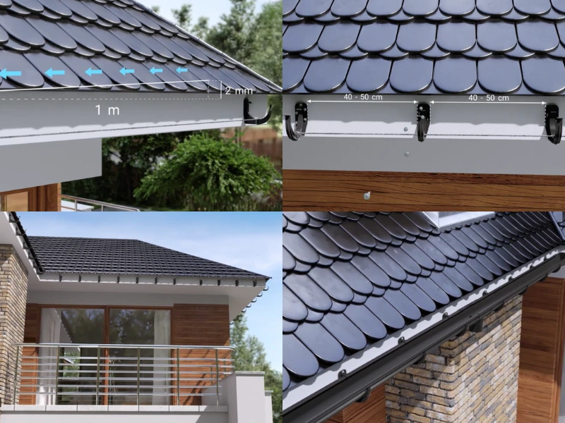 bryza grafitowy pvc uchwyt rynnowy montaż