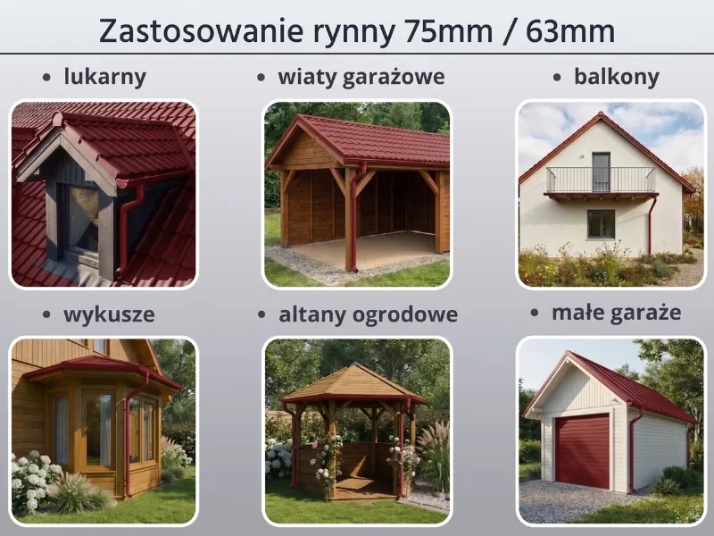 bryza systemy rynnowe pvc rynna czerwona zastosowanie systemy 75/63