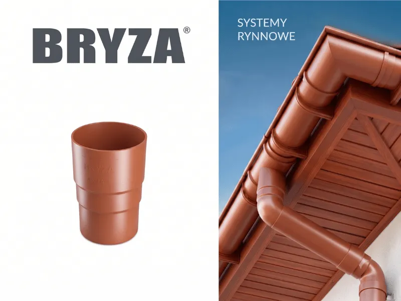 bryza systemy rynnowe pvc złączka rury ceglasta