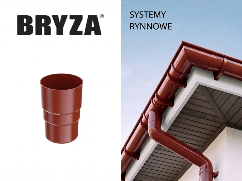 bryza systemy rynnowe pvc złączka rury czerwona
