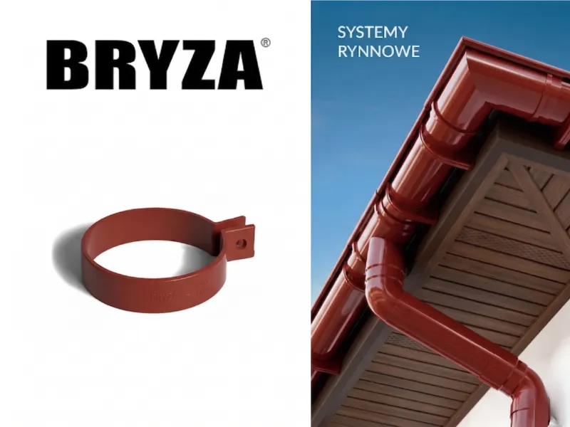 bryza systemy rynnowe pvc obejma rury czerwona