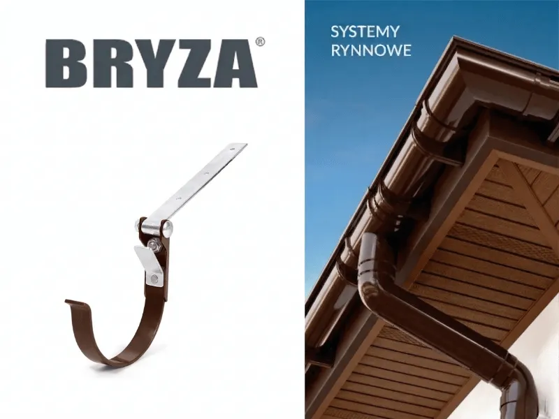 bryza uchwyt rynnowy brązowy metalowy regulowany