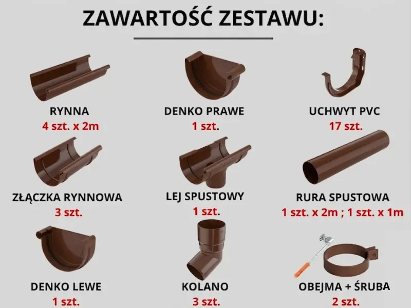 Zawartośc zestawy na 8mb w kolorze brązowym