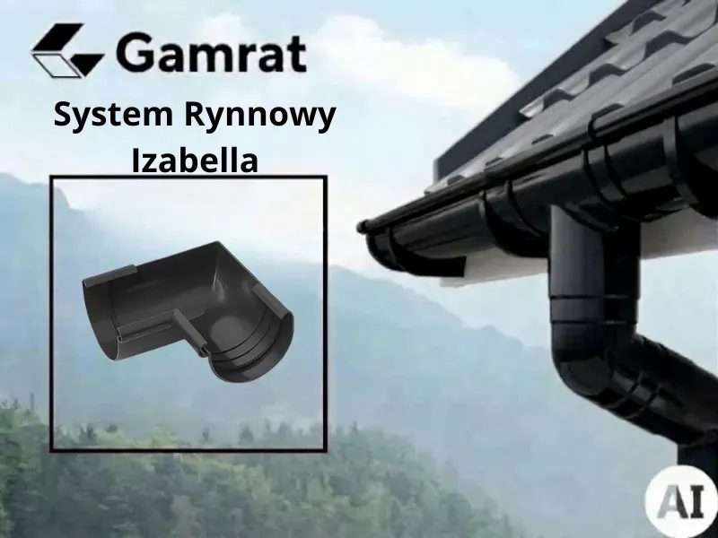 gamrat izabella system rynnowy pvc narożnik wewnętrzny czarny