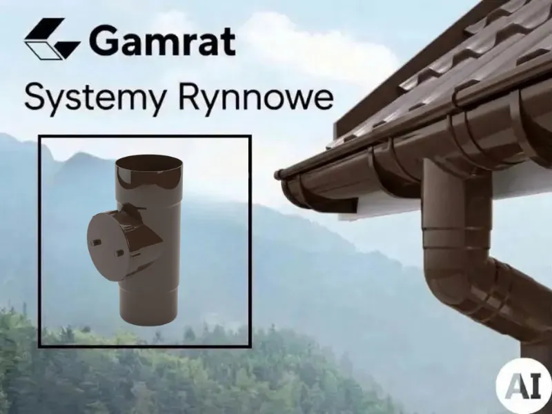 gamrat system rynnowy pvc czyszczak rewizja ciemny brąz
