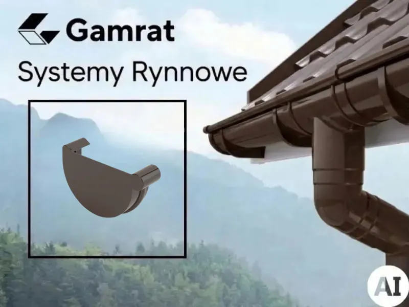 gamrat system rynnowy pvc denko lewe ciemny brąz