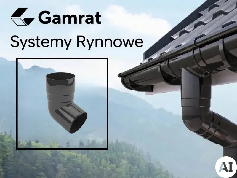 gamrat systemy rynnowe pvc kolano grafitowe