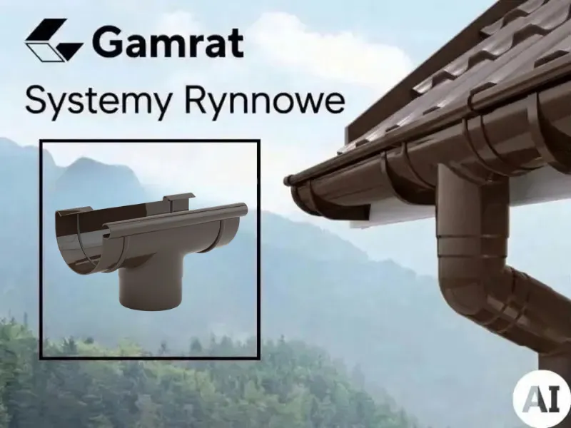 gamrat system rynnowy pvc lej spustowy ciemny brąz
