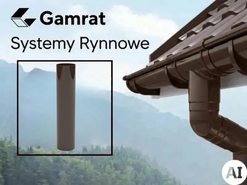 gamrat system rynnowy pvc rura spustowa ciemny brąz