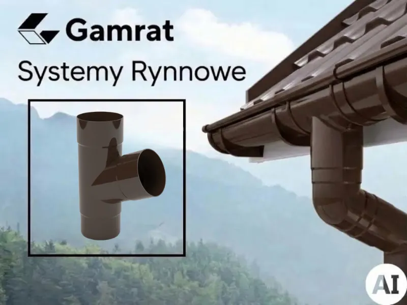 gamrat systemy rynnowe pvc trójnik ciemny brąz