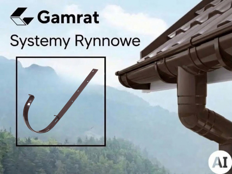 gamrat system rynnowy pvc metalowy prosty ciemny brąz