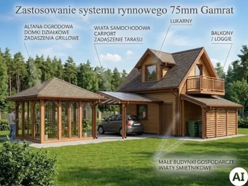 gamrat system rynnowy pvc zastosowanie rynny 75mm c.brązowej