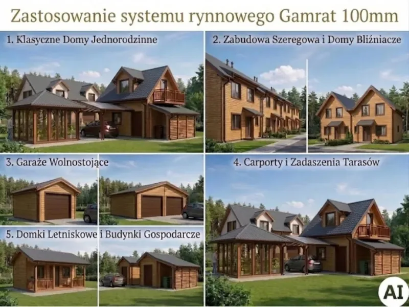 gamrat system rynnowy pvc zastosowanie rynny 100mm ciemny brąz
