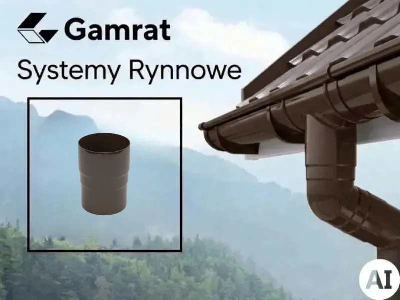 gamrat system rynnowy pvc złączka rury ciemny brąz 