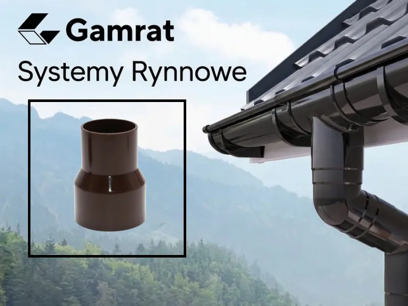 gamrat system rynnowy pvc redukcja odwrotna ciemny brąz