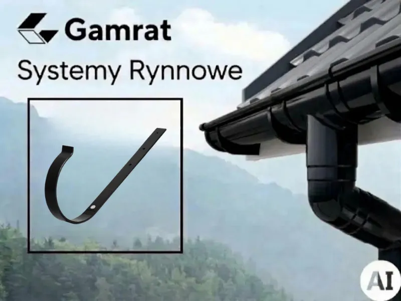 gamrat system rynnowy pvc uchwyt rynnowy doczołowy czarny