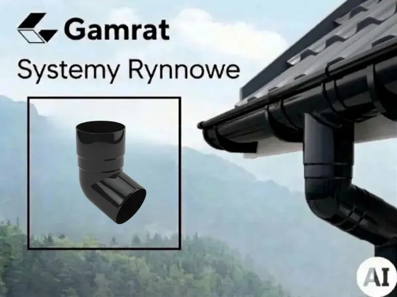 gamrat systemy rynnowe pvc kolano czarne