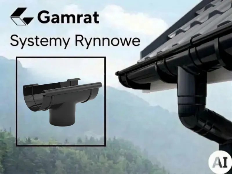gamrat systemy rynnowe pvc lej spustowy czarny 