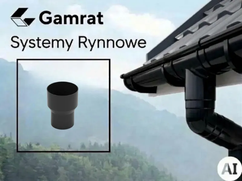 gamrat systemy rynnowe pvc redukcja odwrotna czarna