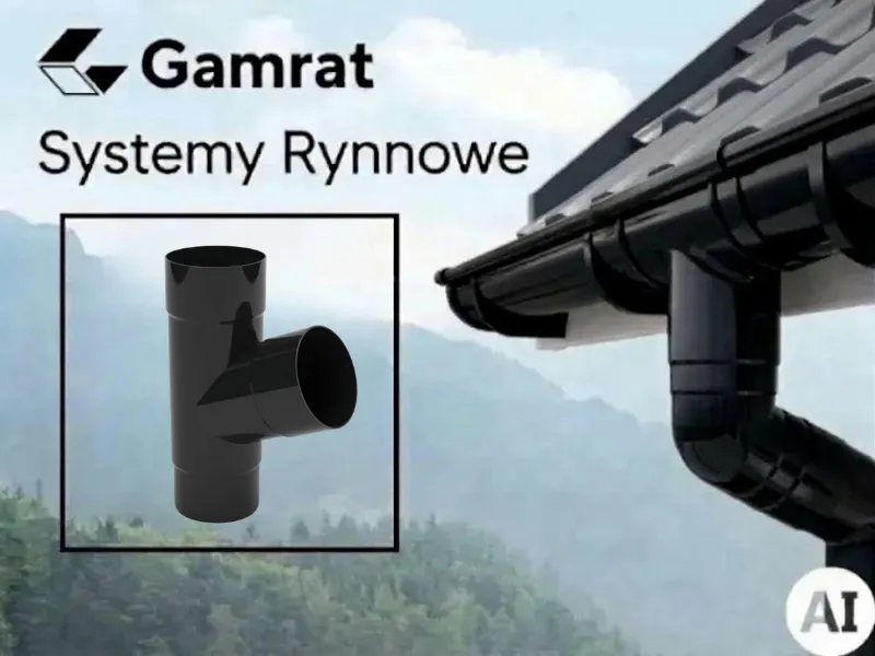 gamrat systemy rynnowe pvc trojnik czarny