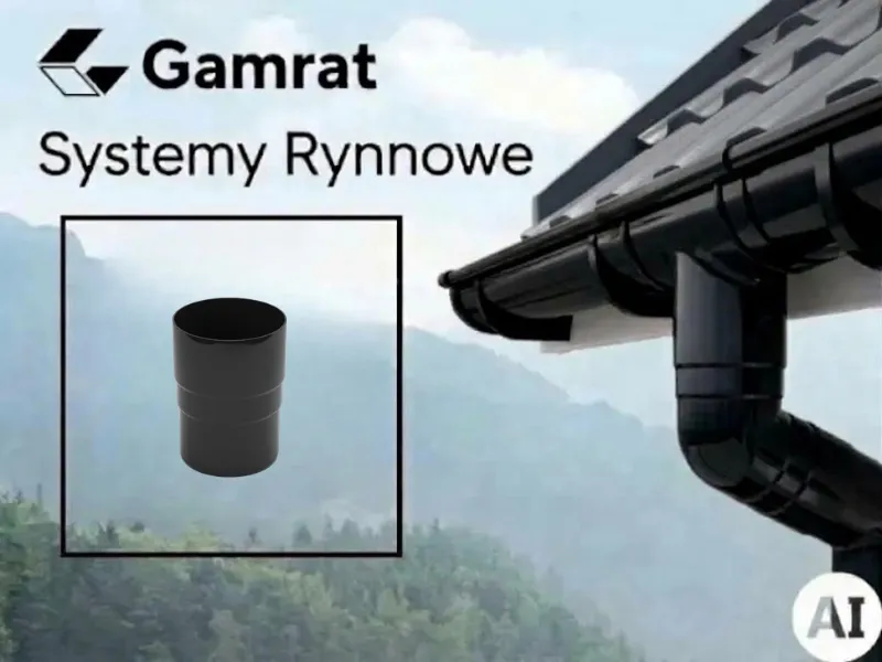 gamrat systemy rynowe pvc złączka rury czarna