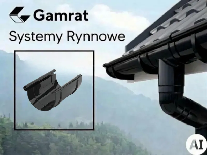 gamrat systemy rynnowe pvc złaczka rynny czarna 