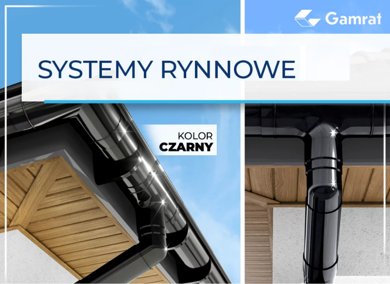 Gamrat systemy rynnowe PVC kolor czarny