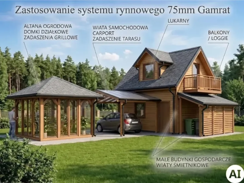 gamrat systemy rynnowe pvc zastosowanie systemu 75mm czerń