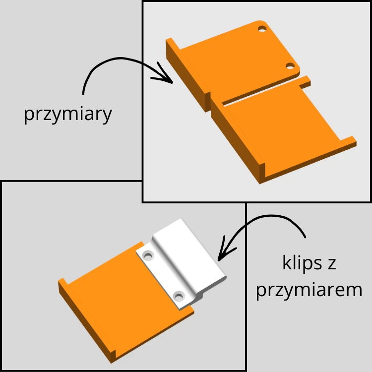 Zastosowanie przymiaru do montażu klipsów