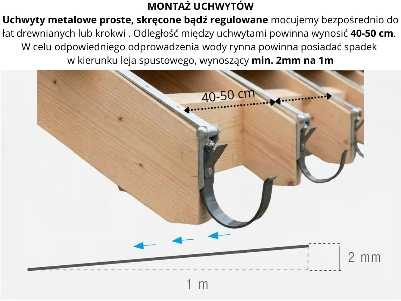 bryza grafitowy hak regulowany 125 mm montaż
