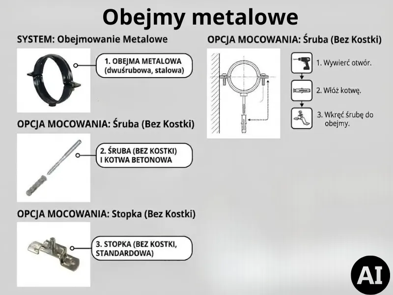 obejmy śruby stopki gamrat wizualizacja