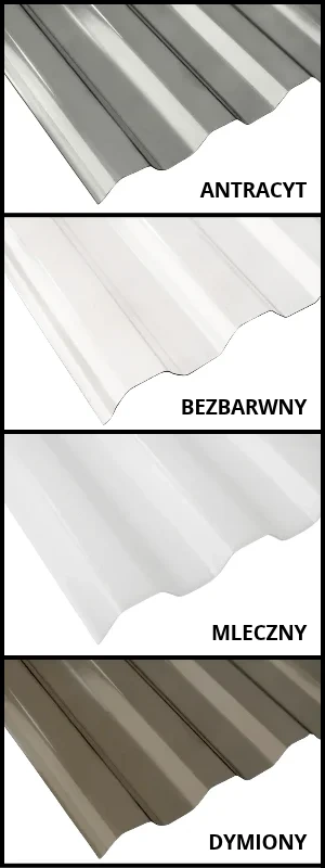 Kolory płyt trapezowych z poliwęglanu