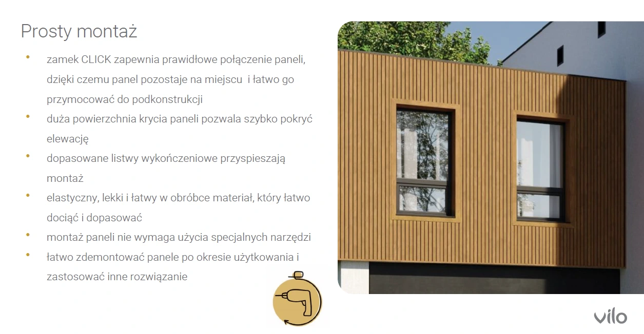 Prosty montaż paneli Vilo Fronto