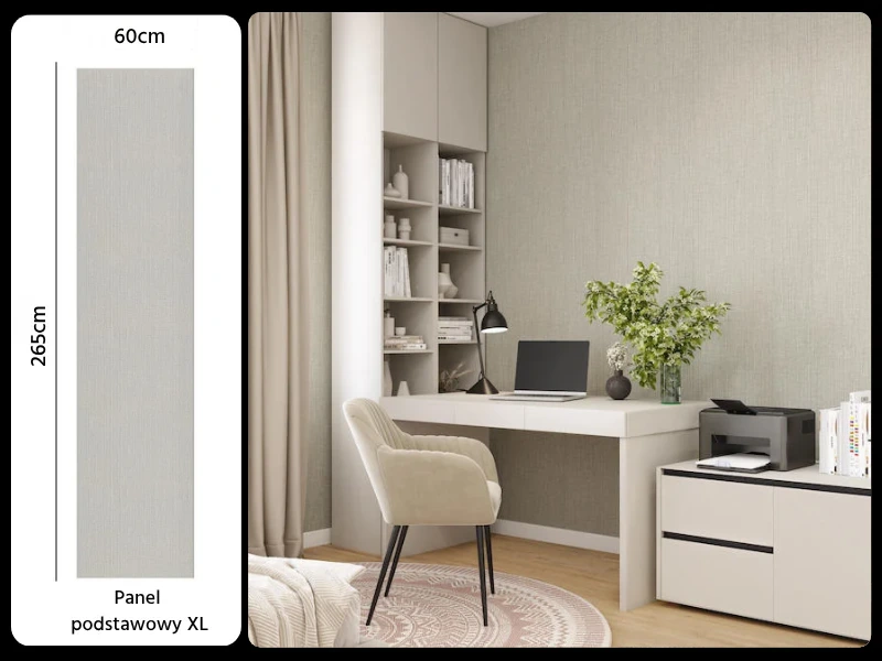 Wizualizacja panelu podstawowego Chevron Weave z wymiarami