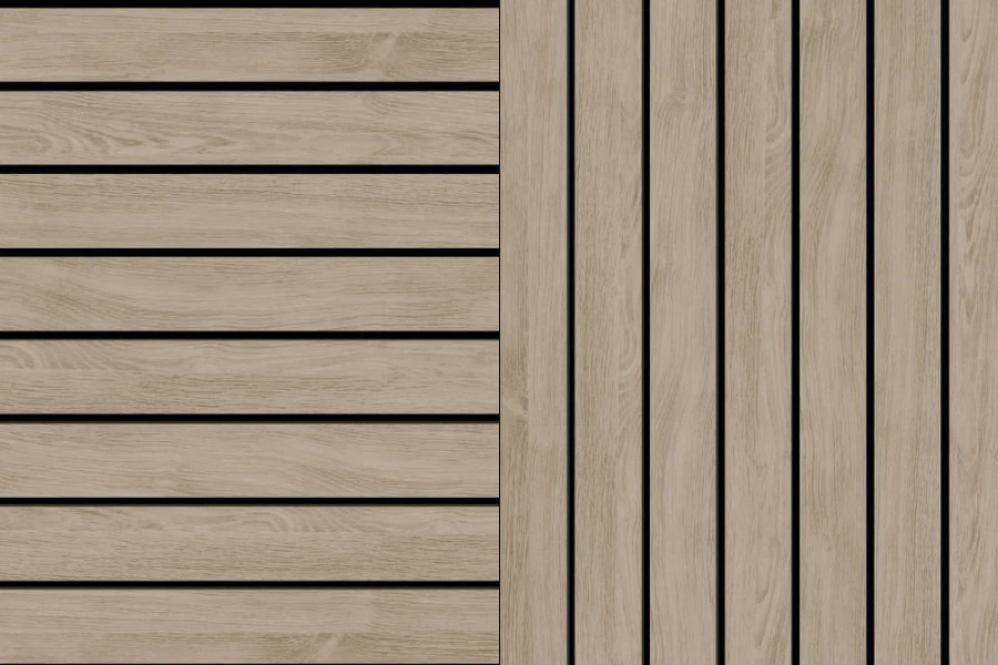 Deska elewacyjna Vinylit w kolorze Sheffield Oak Alpine w ułożeniu poziomym i pionowym