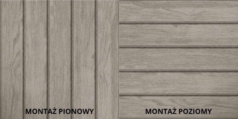 montaż pionowy i poziomy paneli Round w kolorze Sheffield Oak Concrete