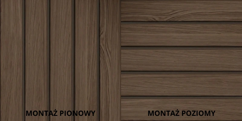 Montaż poziomy i pionowy paneli Round w kolorze turner Oak Toffee