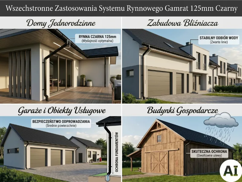 gamrat systemy rynnowe pvc zastosowanie rynny 125mm czarnej 