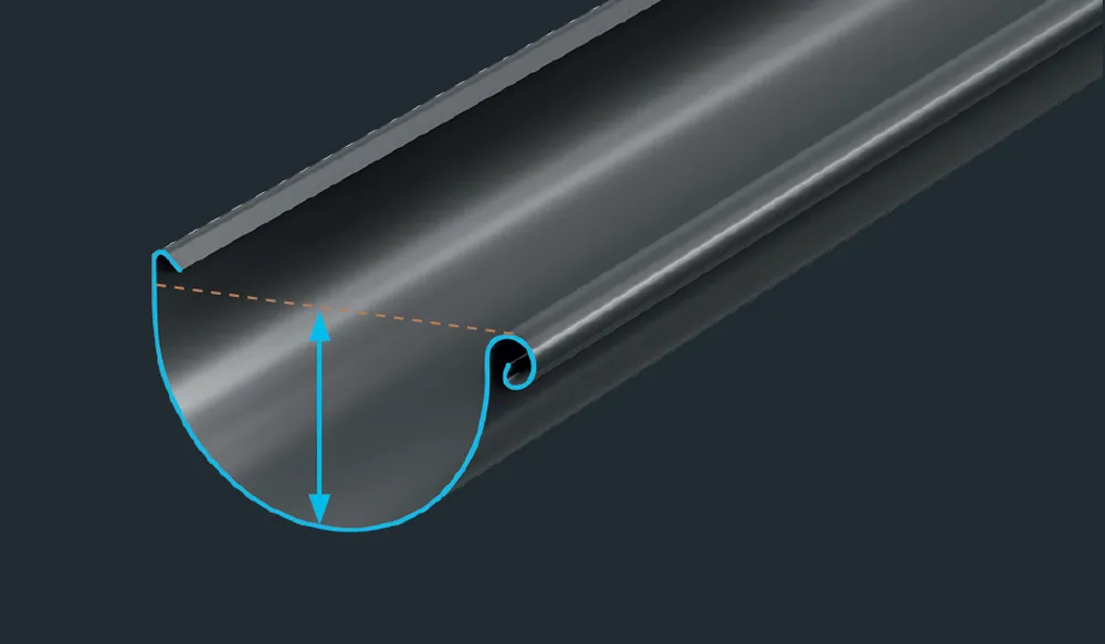 Zdjęcie głębokości rynny stalowej Bryza